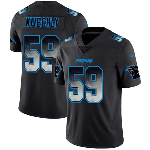 Men Carolina Panthers #59 Kuechly Nike Teams Black Smoke Fashion Limited NFL Jerseys